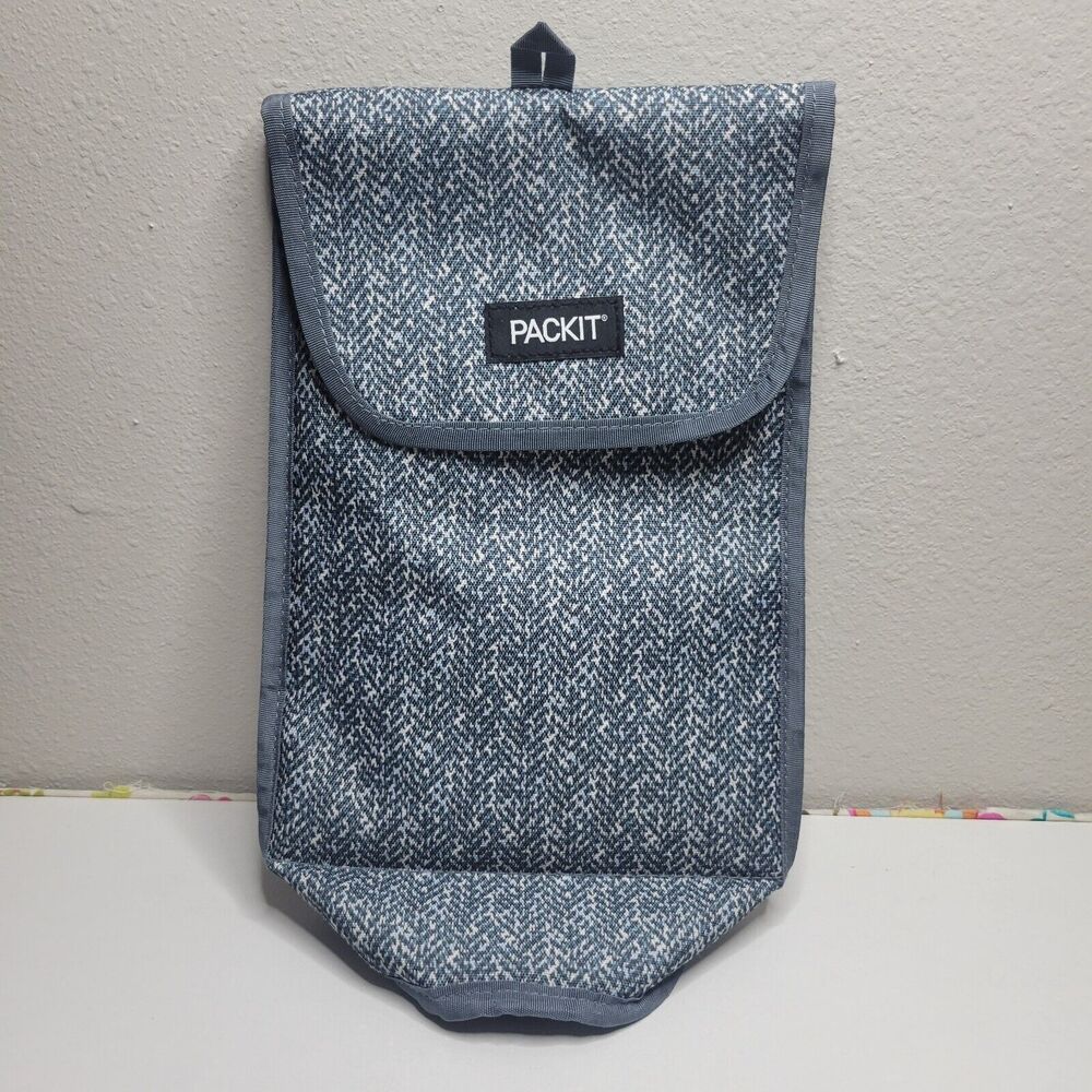 PackIt Freezable Wine Reusable Bag Cooler Carrier STRIPED Insulated A1 GUC